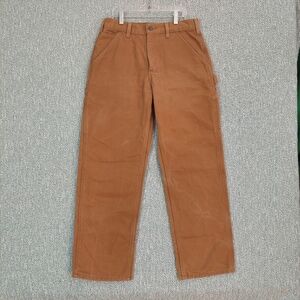 Brown Carhartt Men's B111-BRN Flannel Lined Carpenter Work Pants, size 30 x 30